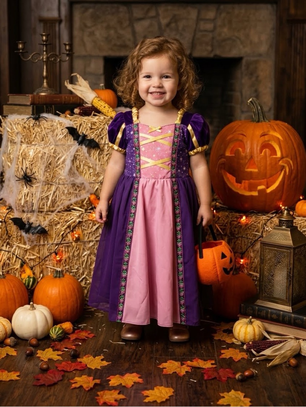 Kids Purple and Pink Princess Halloween Costume Dress. Handmade.